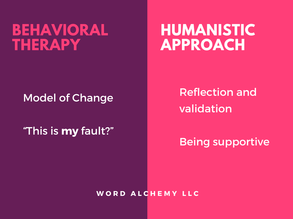 Chart displaying two types of therapy that are now merged for DBT
